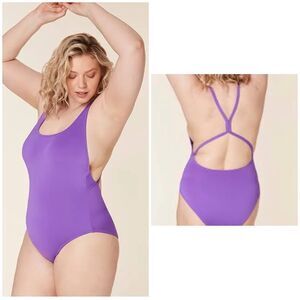 NWT Andie Swim The Marina Swimsuit One Piece Violet, Size L